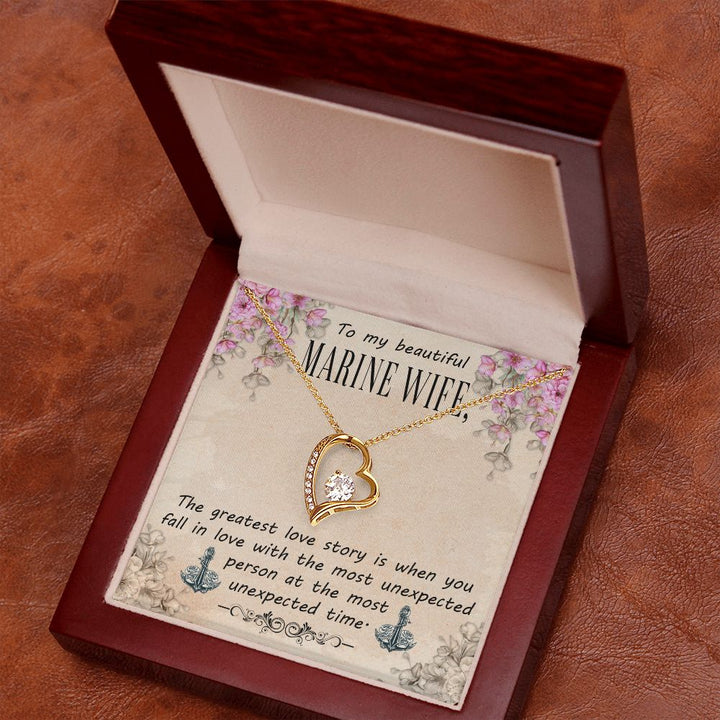 To My Wife | To My Beautiful Marine Wife - Forever Love Necklace