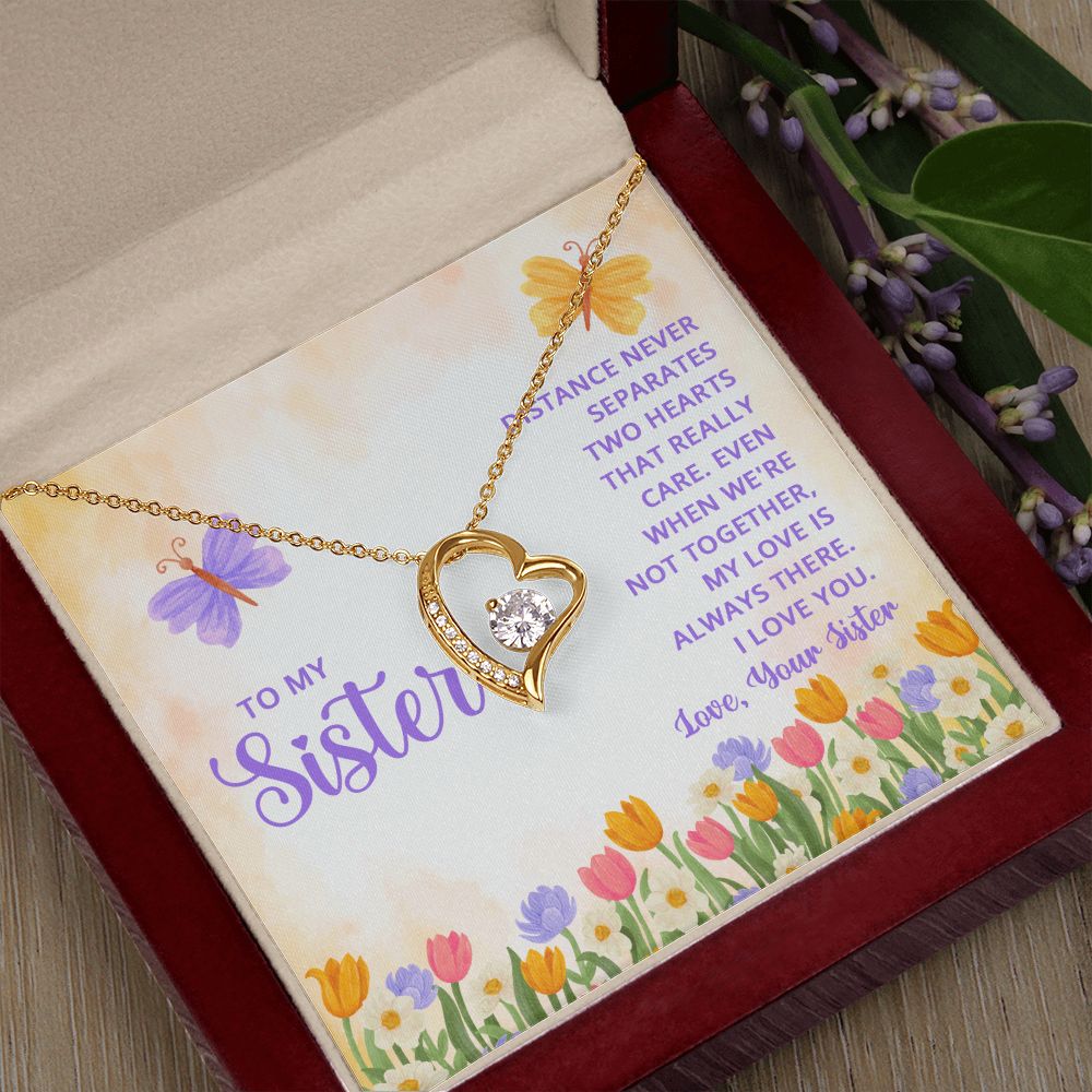To My Sister | To the sister who lights up my world - Forever Love Necklace