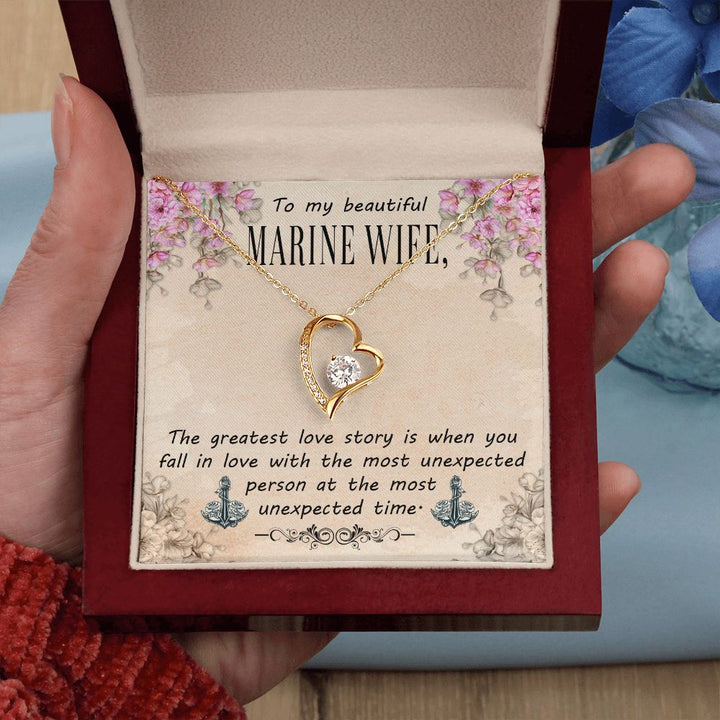 To My Wife | To My Beautiful Marine Wife - Forever Love Necklace