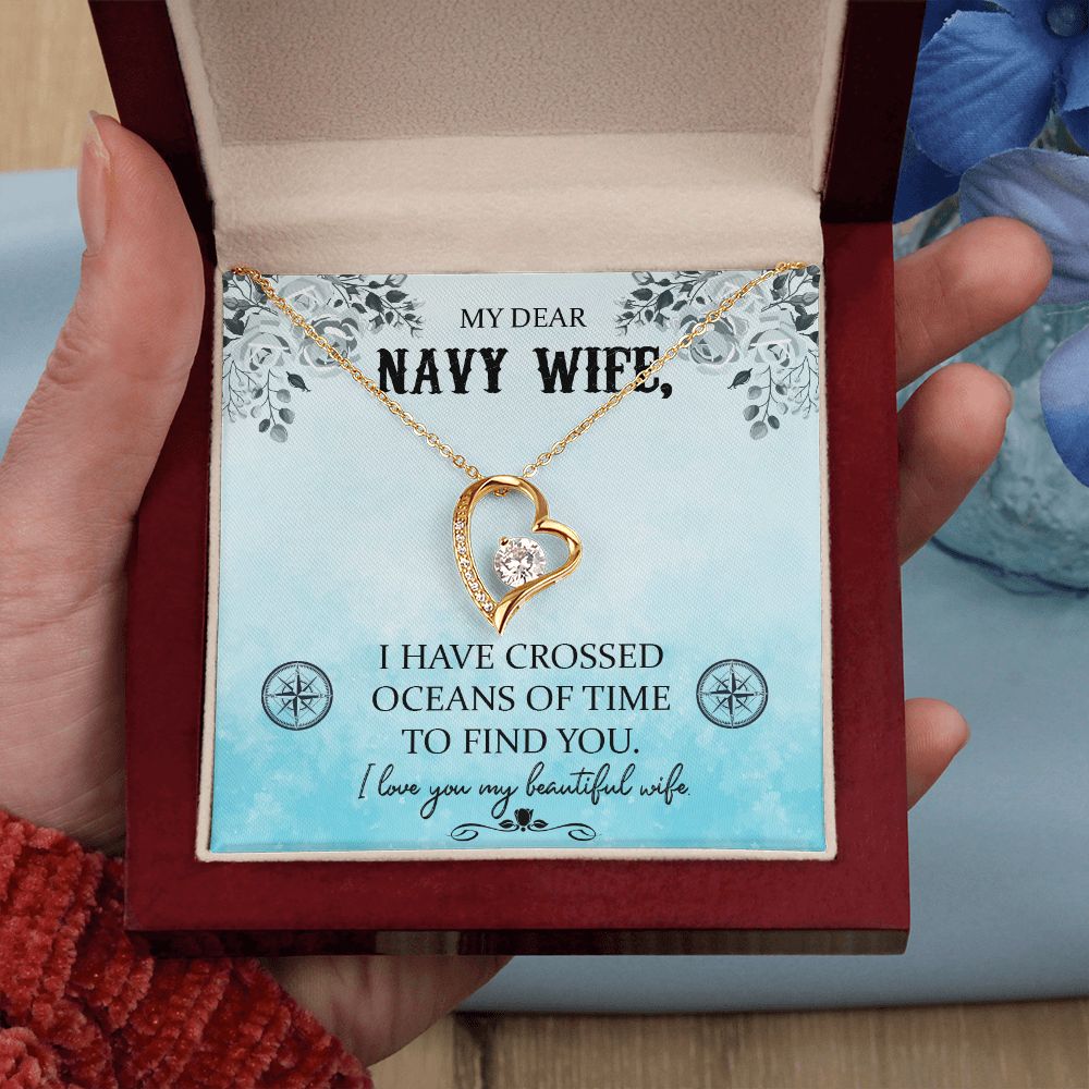 To My Wife | My Dear Navy Wife - Forever Love Necklace