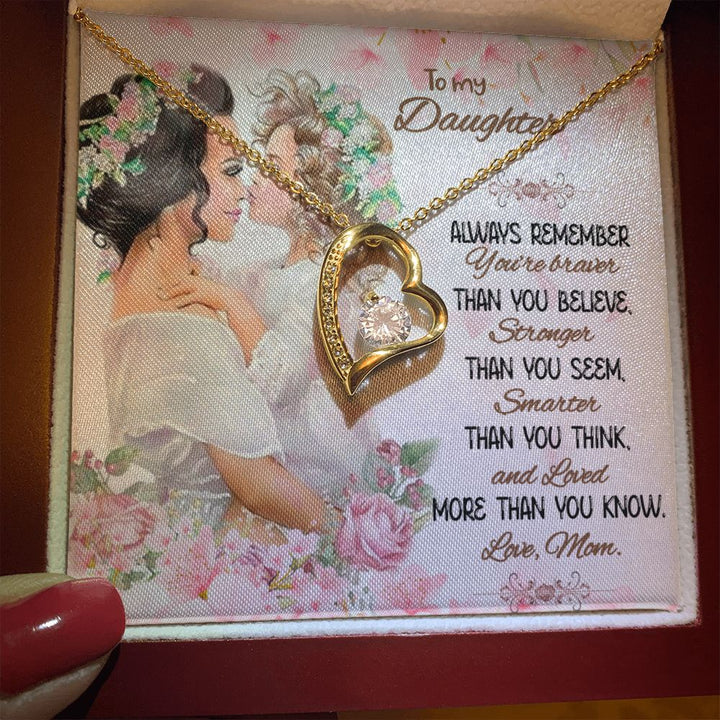 To My Daughter | Remember Your Courage - Forever Love Necklace