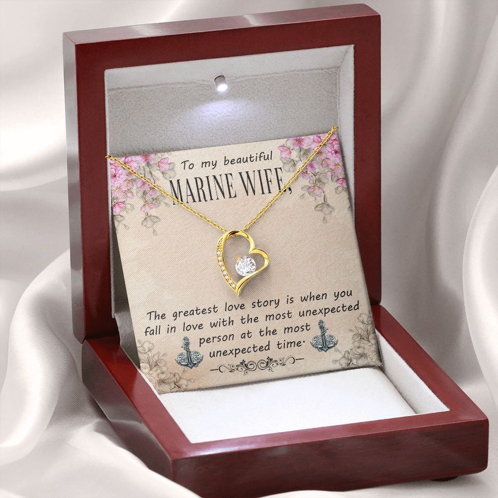 To My Wife | To My Beautiful Marine Wife - Forever Love Necklace