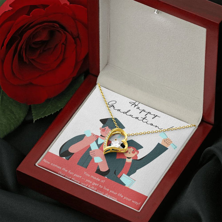 Happy Graduation |  Show your grad how proud you are with this special message of encouragement - Forever Love Necklace