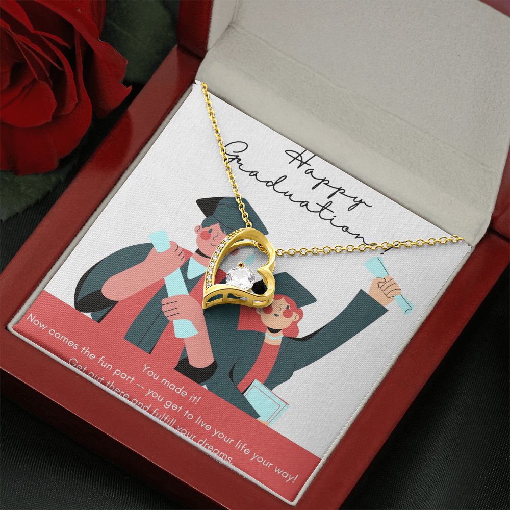 Happy Graduation |  Show your grad how proud you are with this special message of encouragement - Forever Love Necklace