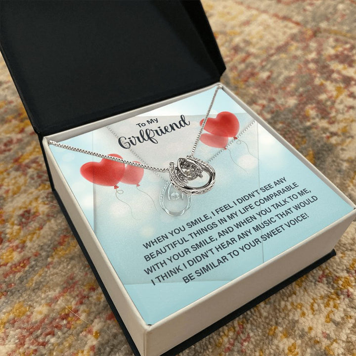 To My Girlfriend | When you smile - Lucky in Love Necklace