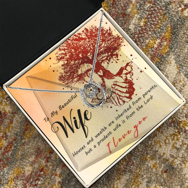 To My Beautiful Wife | A Prudent Wife is from the Lord - Lucky in Love Necklace