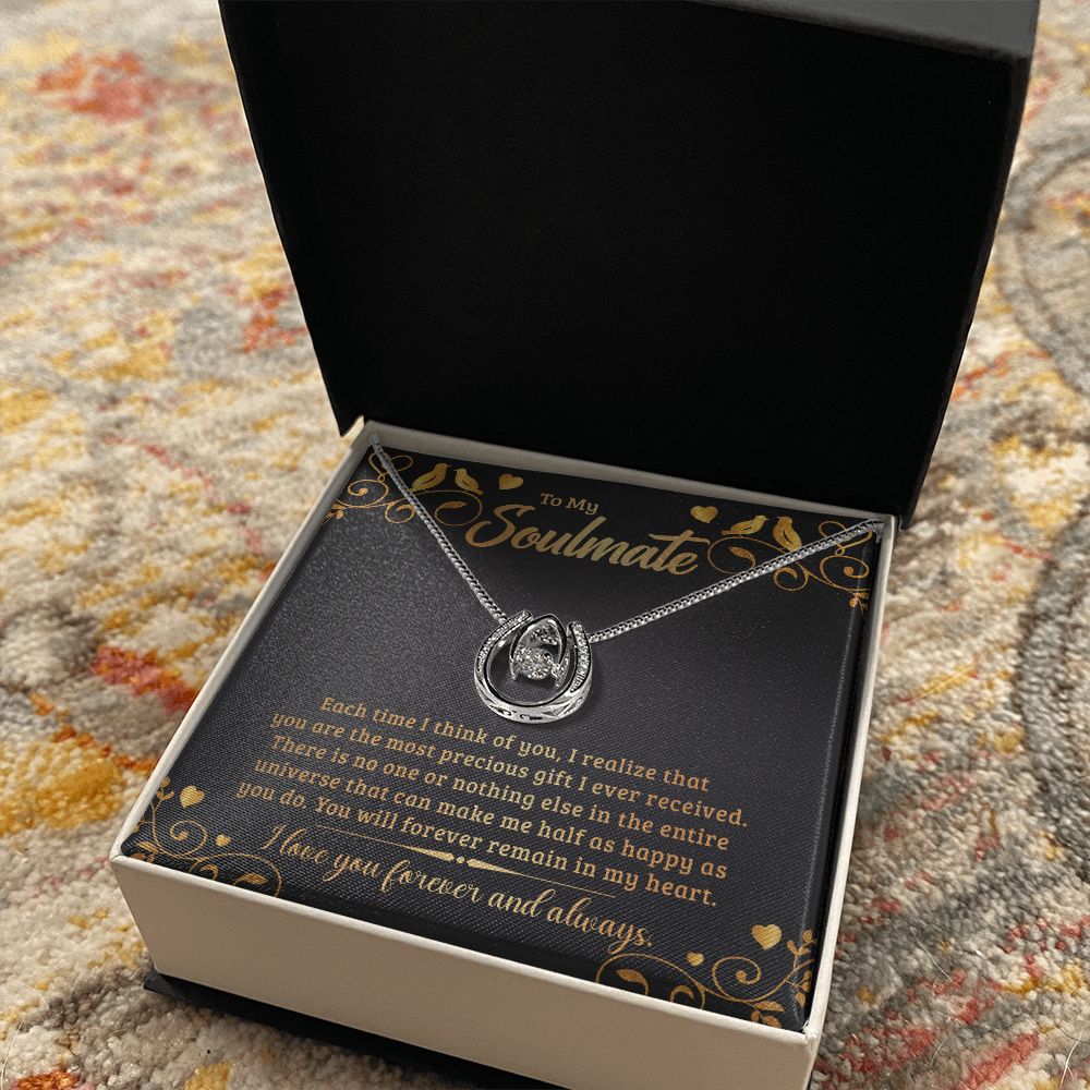 To My Soulmate | Each time I think of You - Lucky in Love Necklace