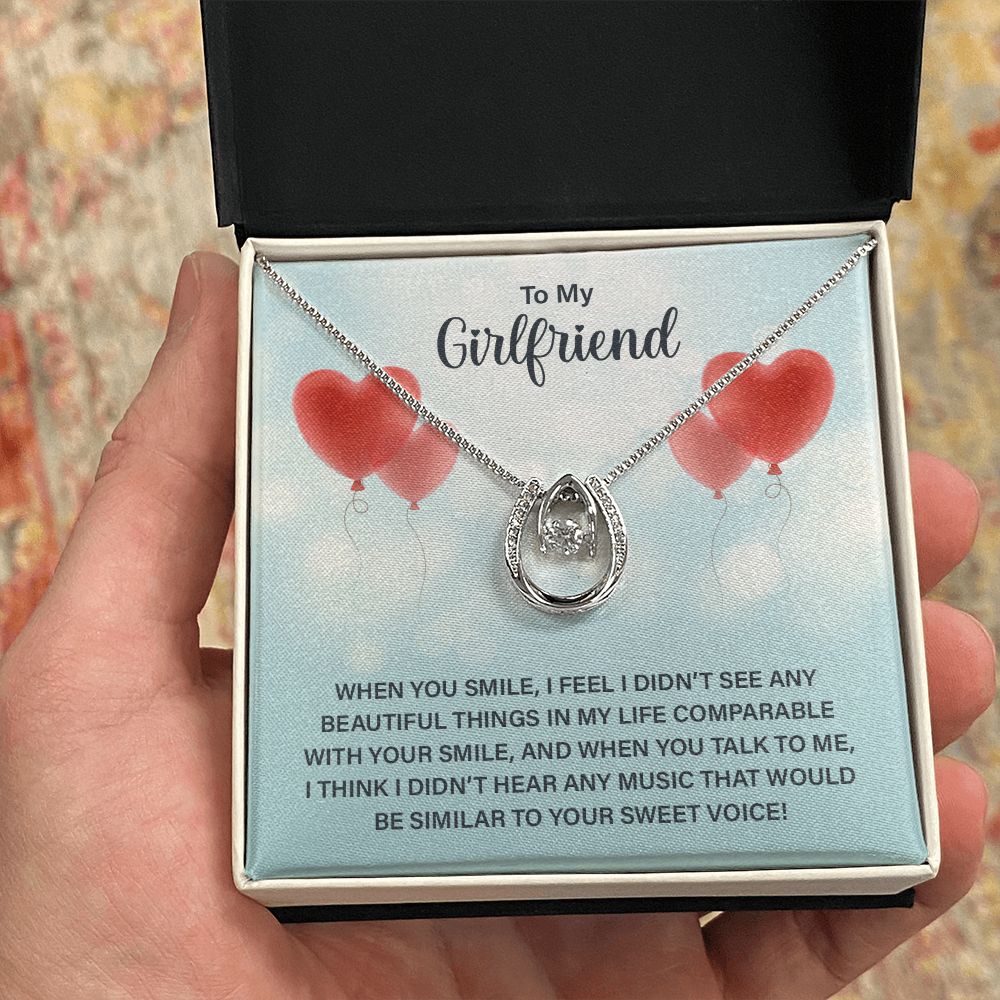 To My Girlfriend | When you smile - Lucky in Love Necklace