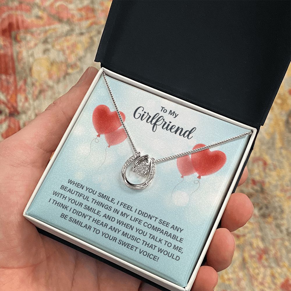 To My Girlfriend | When you smile - Lucky in Love Necklace