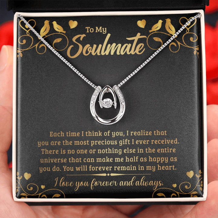 To My Soulmate | Each time I think of You - Lucky in Love Necklace