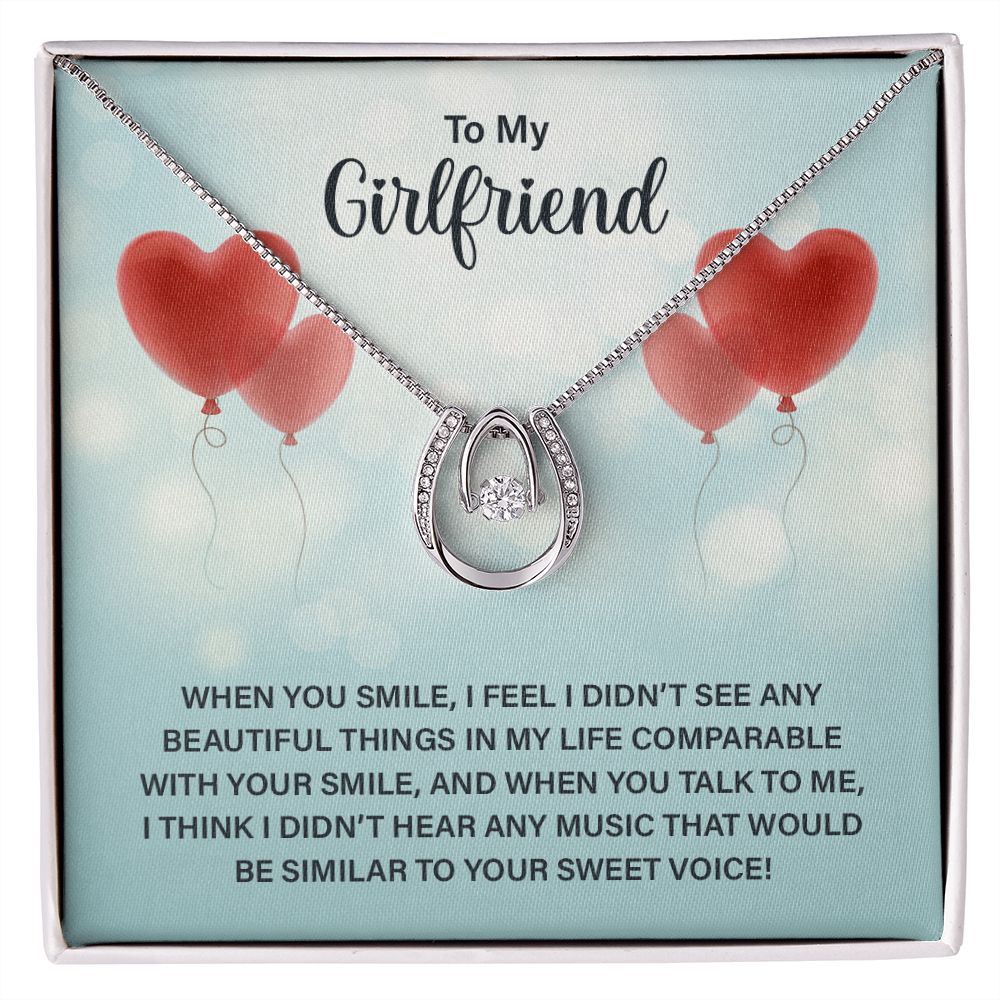 To My Girlfriend | When you smile - Lucky in Love Necklace