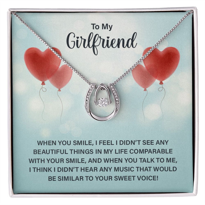To My Girlfriend | When you smile - Lucky in Love Necklace