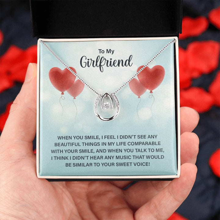To My Girlfriend | When you smile - Lucky in Love Necklace