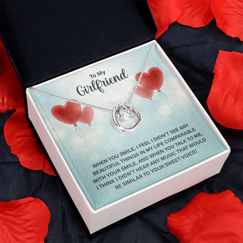 To My Girlfriend | When you smile - Lucky in Love Necklace
