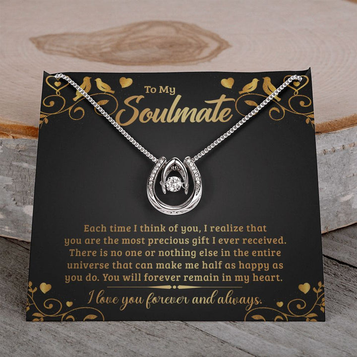 To My Soulmate | Each time I think of You - Lucky in Love Necklace