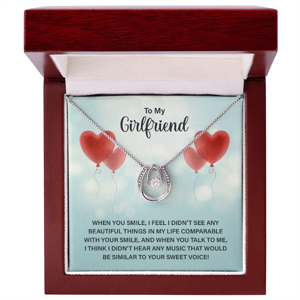 To My Girlfriend | When you smile - Lucky in Love Necklace