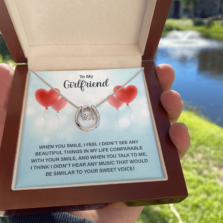 To My Girlfriend | When you smile - Lucky in Love Necklace