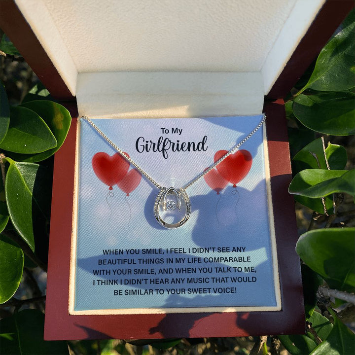 To My Girlfriend | When you smile - Lucky in Love Necklace