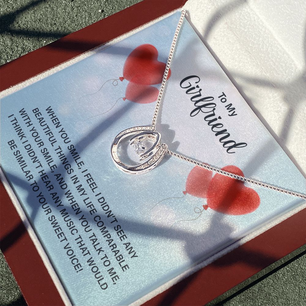 To My Girlfriend | When you smile - Lucky in Love Necklace
