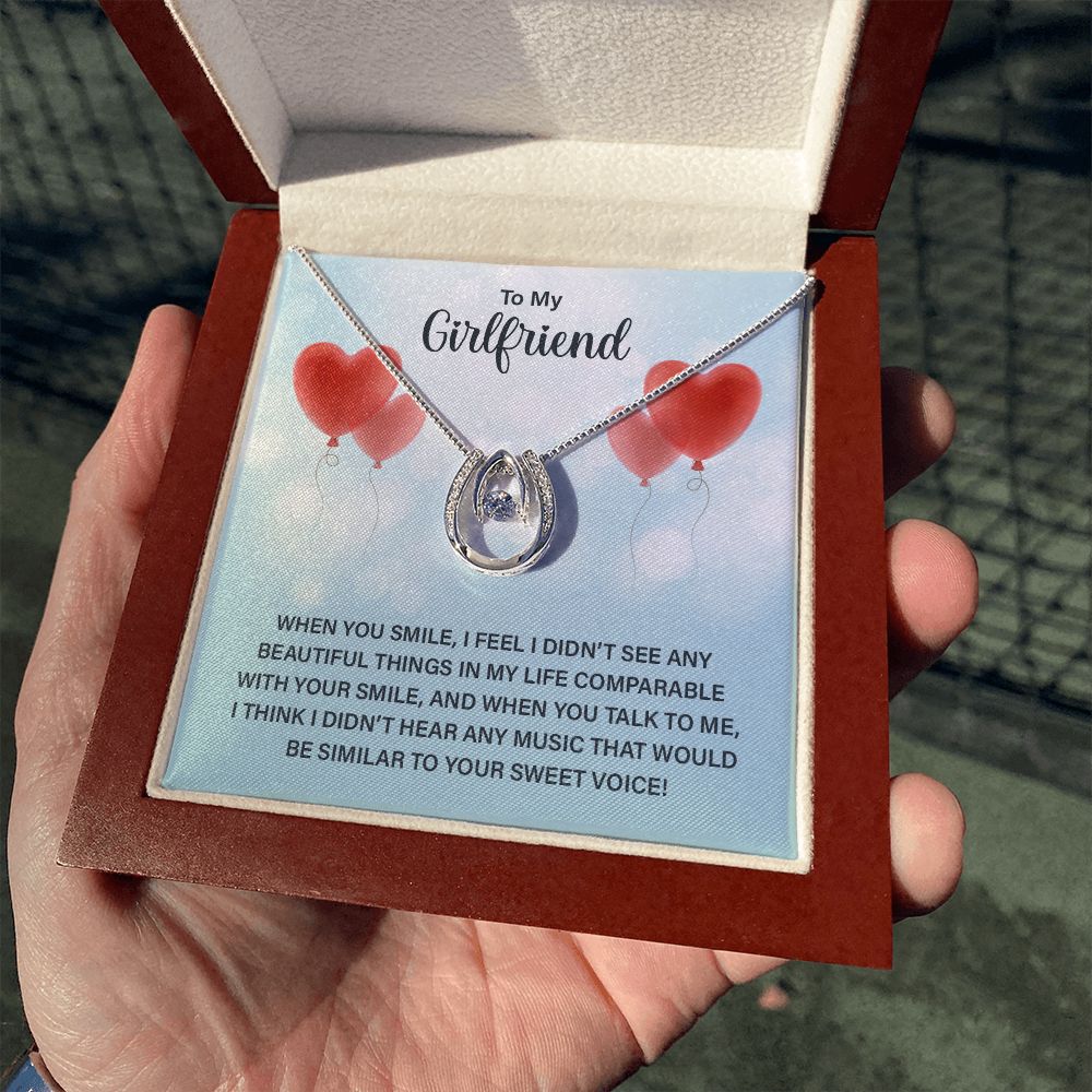 To My Girlfriend | When you smile - Lucky in Love Necklace