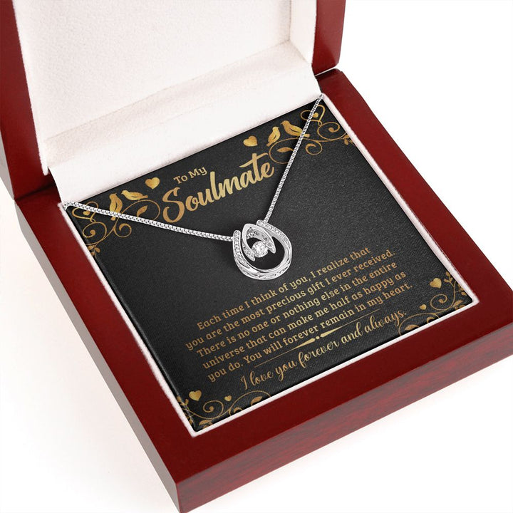 To My Soulmate | Each time I think of You - Lucky in Love Necklace