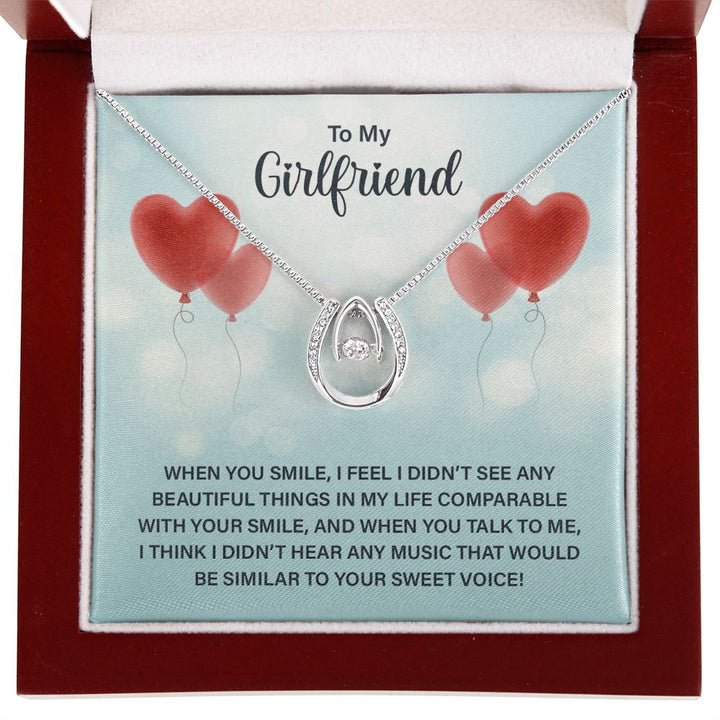 To My Girlfriend | When you smile - Lucky in Love Necklace