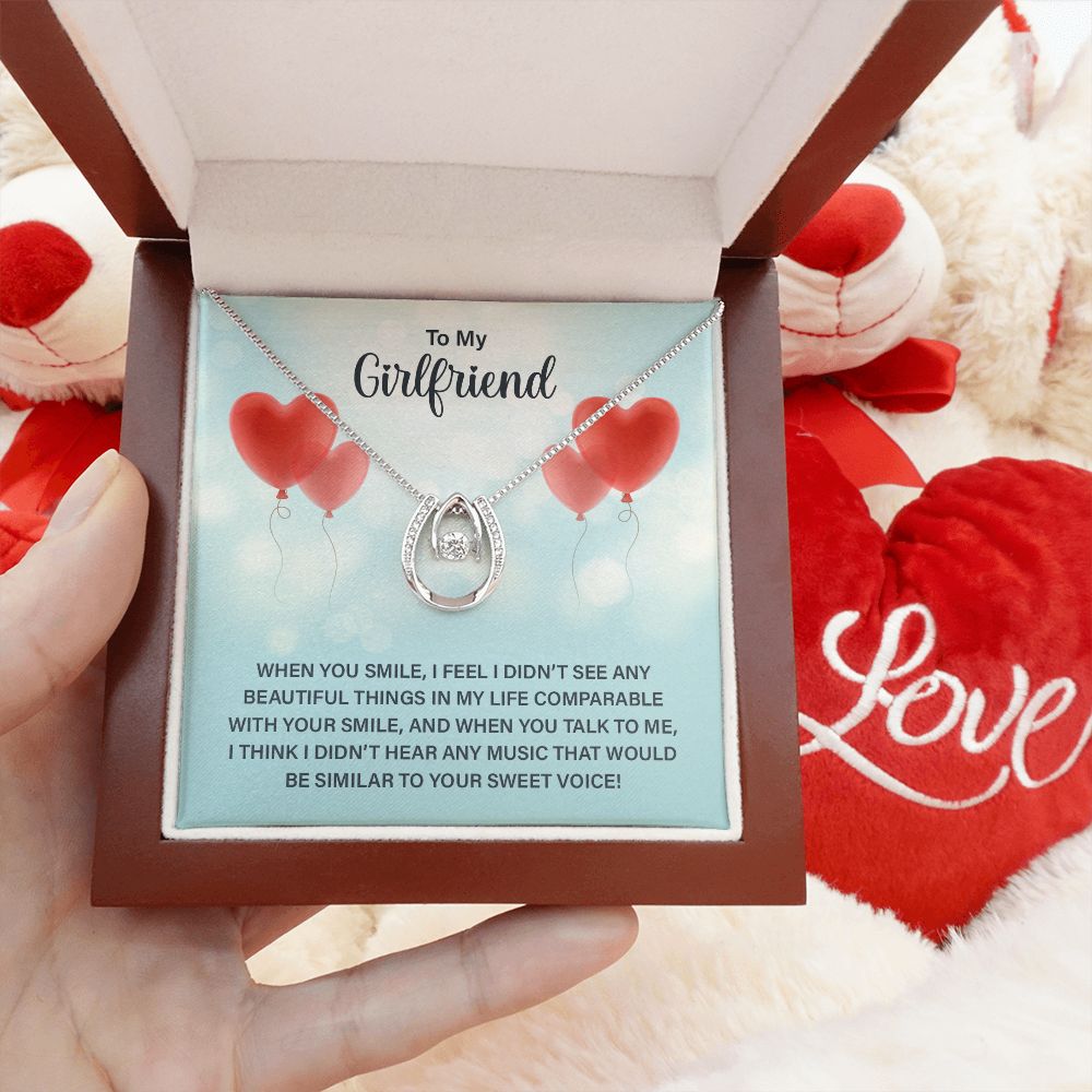 To My Girlfriend | When you smile - Lucky in Love Necklace
