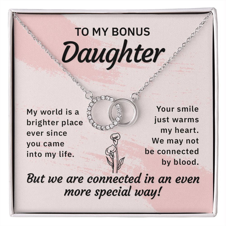To My Bonus Daughter | My World is a Brighter Place - Perfect Pair Necklace