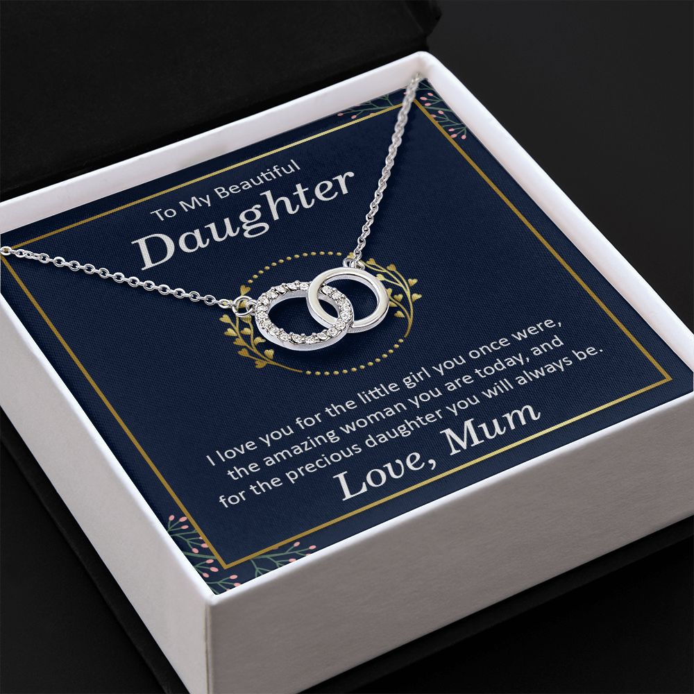 To My Beautiful Daughter | I Love You, Love Mum - Perfect Pair Necklace