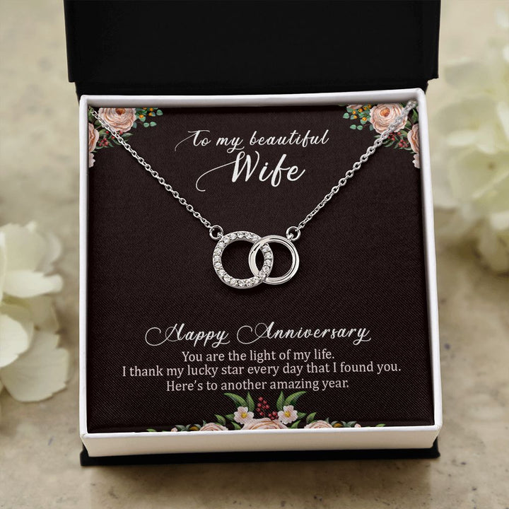 To My Beautiful Wife | Happy Anniversary - Perfect Pair Necklace