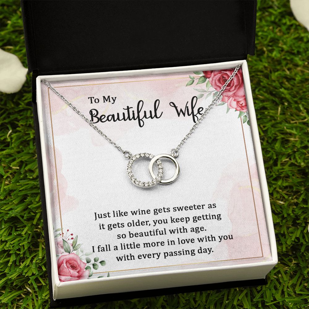 To My Beautiful Wife | Wine gets sweeter - Perfect Pair Necklace