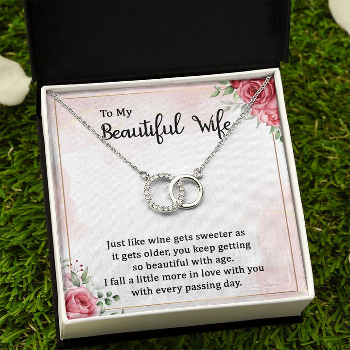 To My Beautiful Wife | Wine gets sweeter - Perfect Pair Necklace