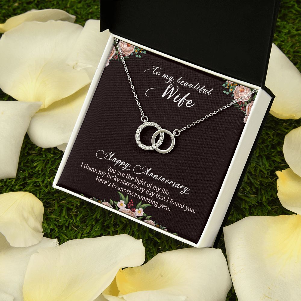 To My Beautiful Wife | Happy Anniversary - Perfect Pair Necklace