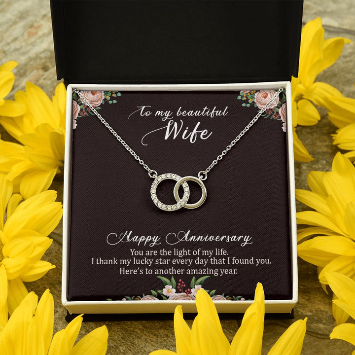To My Beautiful Wife | Happy Anniversary - Perfect Pair Necklace