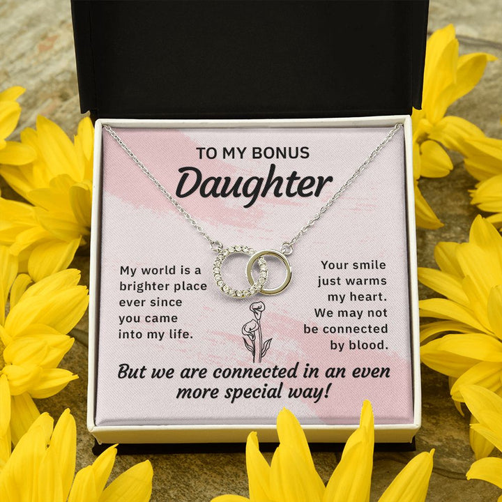 To My Bonus Daughter | My World is a Brighter Place - Perfect Pair Necklace