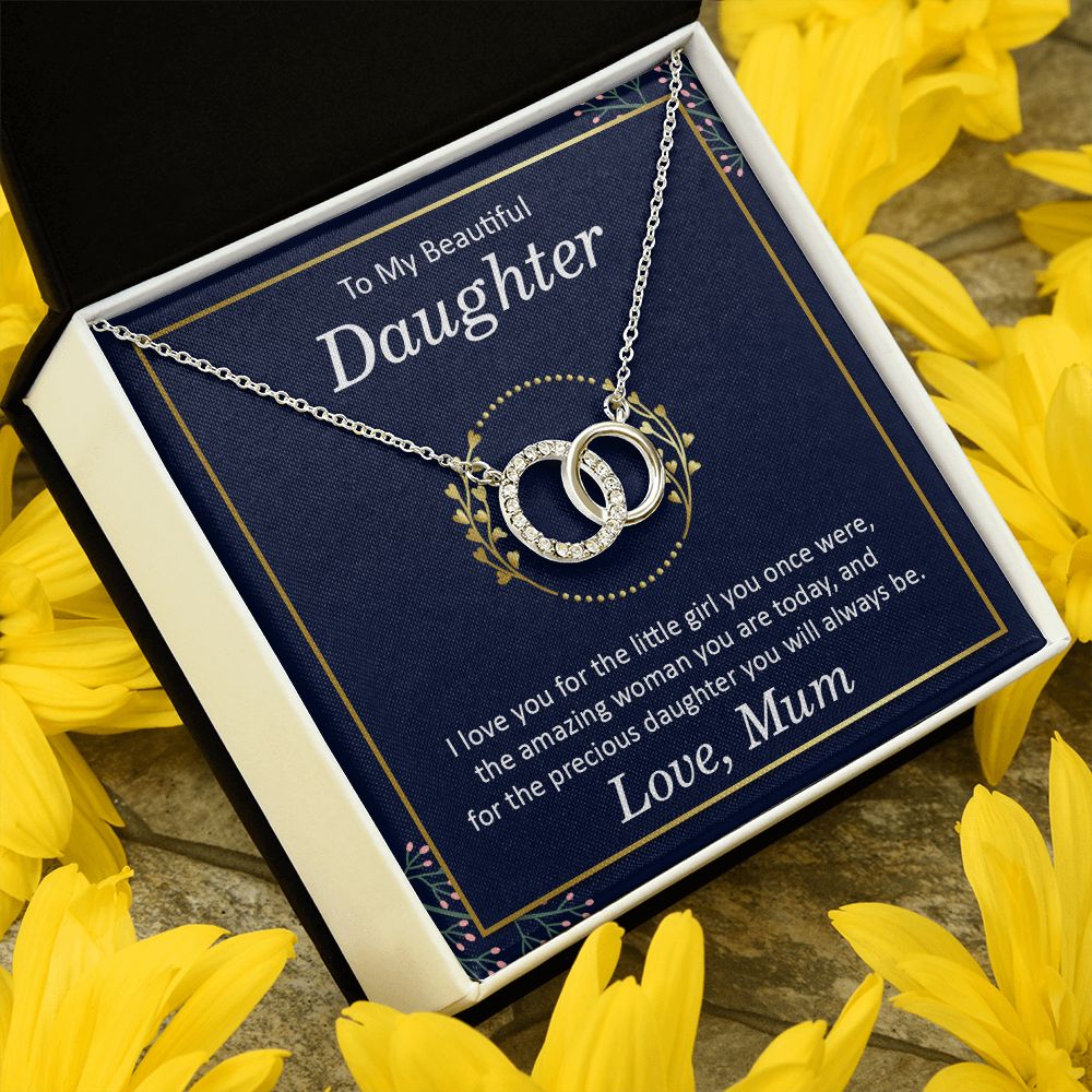 To My Beautiful Daughter | I Love You, Love Mum - Perfect Pair Necklace