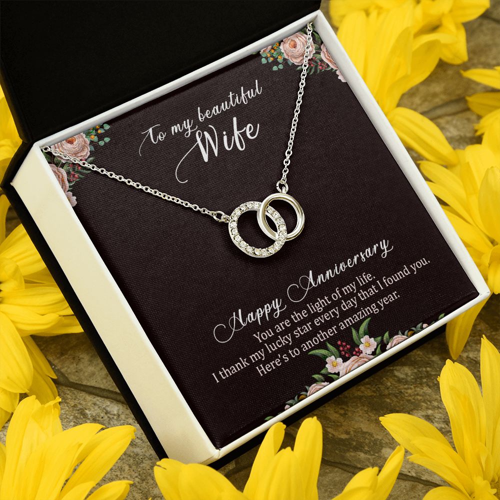 To My Beautiful Wife | Happy Anniversary - Perfect Pair Necklace
