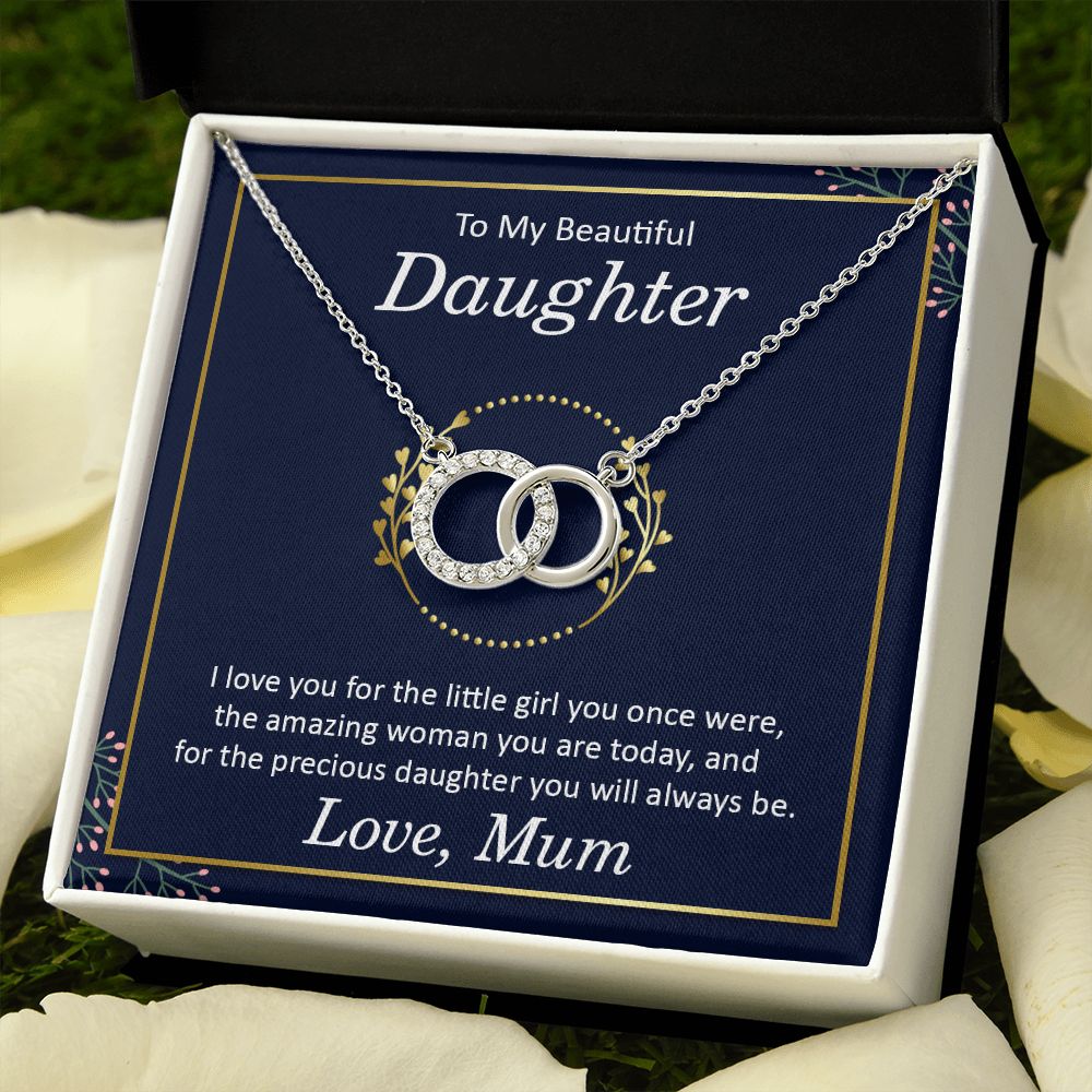 To My Beautiful Daughter | I Love You, Love Mum - Perfect Pair Necklace