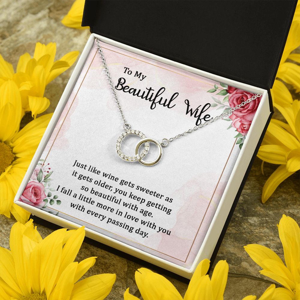 To My Beautiful Wife | Wine gets sweeter - Perfect Pair Necklace