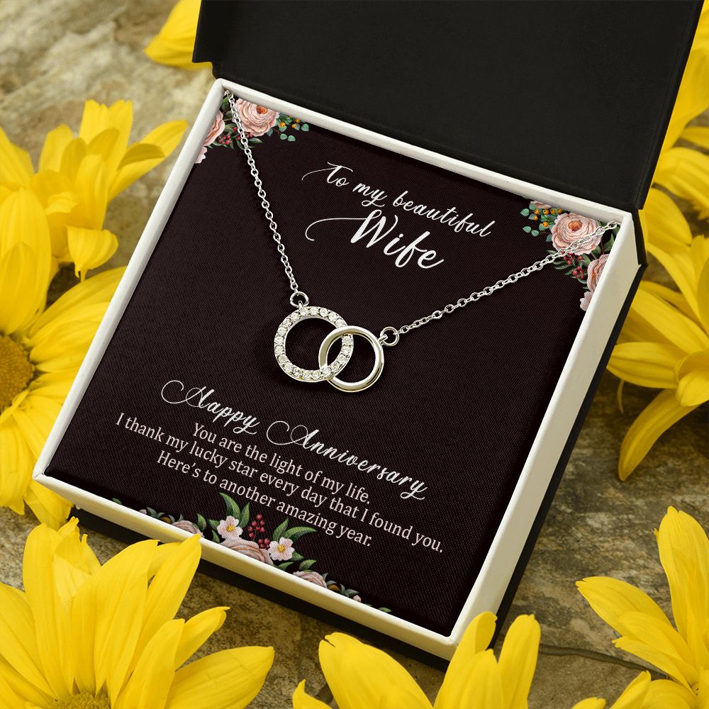 To My Beautiful Wife | Happy Anniversary - Perfect Pair Necklace