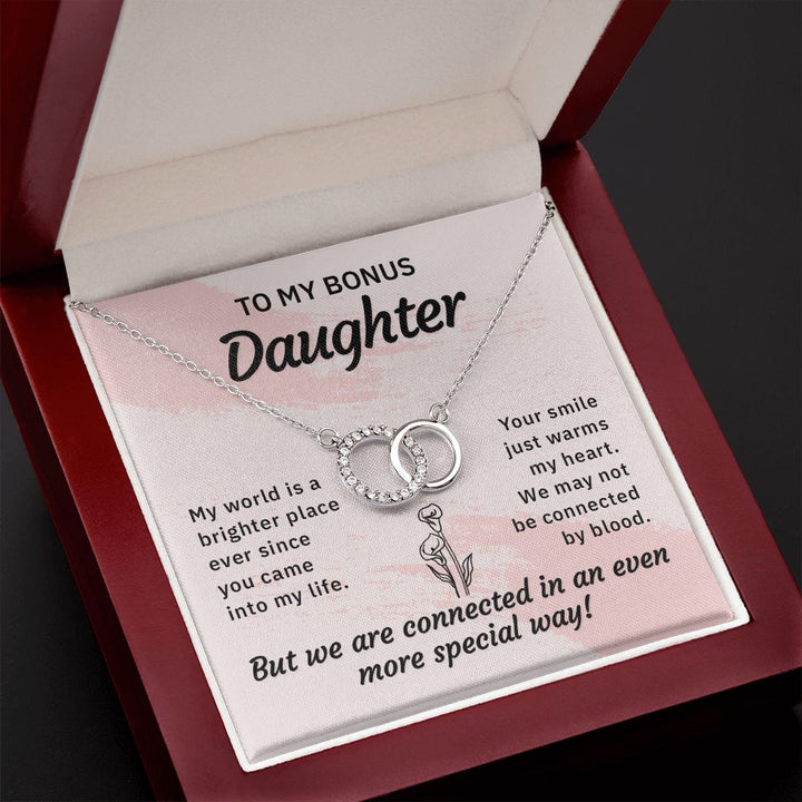 To My Bonus Daughter | My World is a Brighter Place - Perfect Pair Necklace