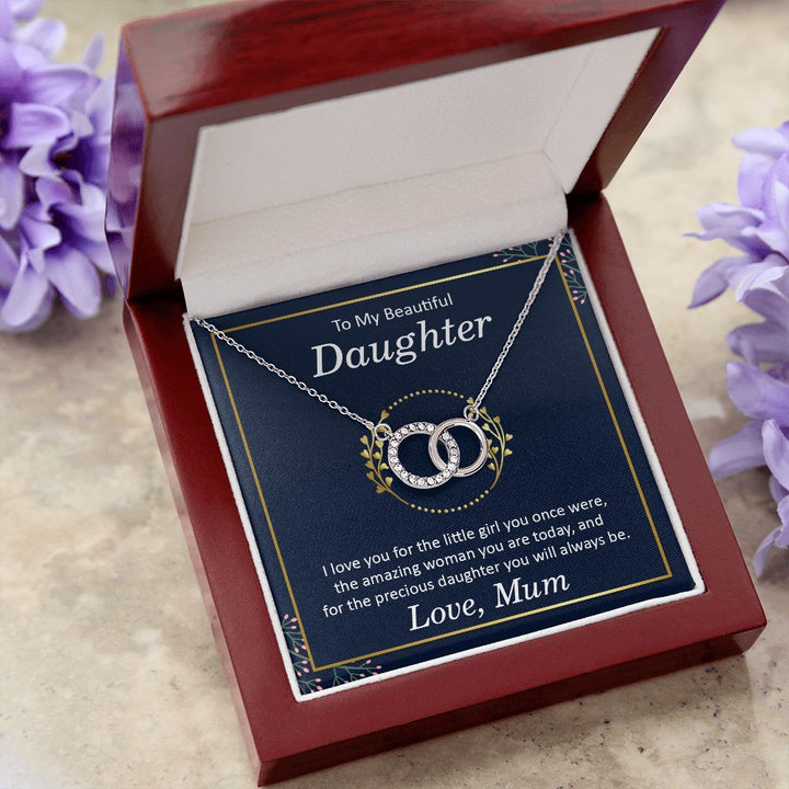 To My Beautiful Daughter | I Love You, Love Mum - Perfect Pair Necklace