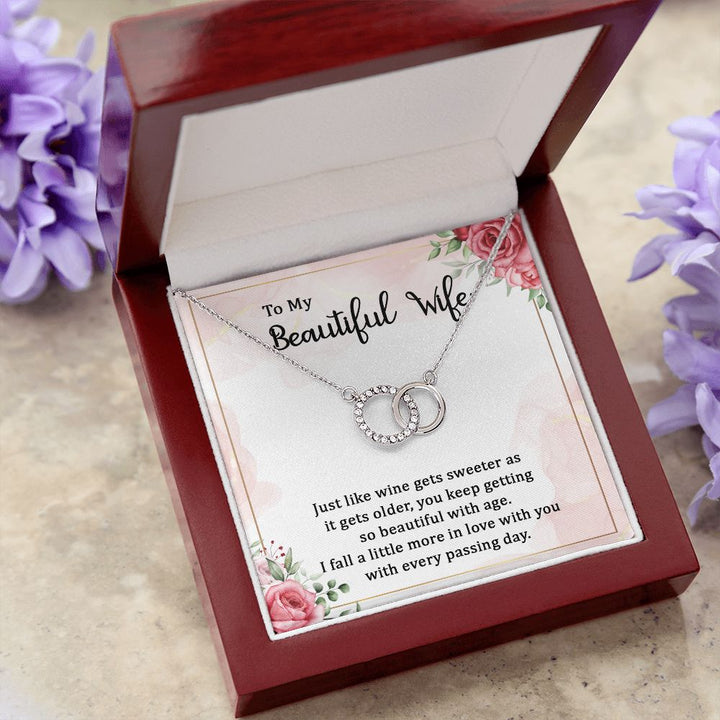 To My Beautiful Wife | Wine gets sweeter - Perfect Pair Necklace