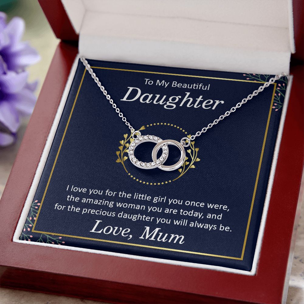 To My Beautiful Daughter | I Love You, Love Mum - Perfect Pair Necklace