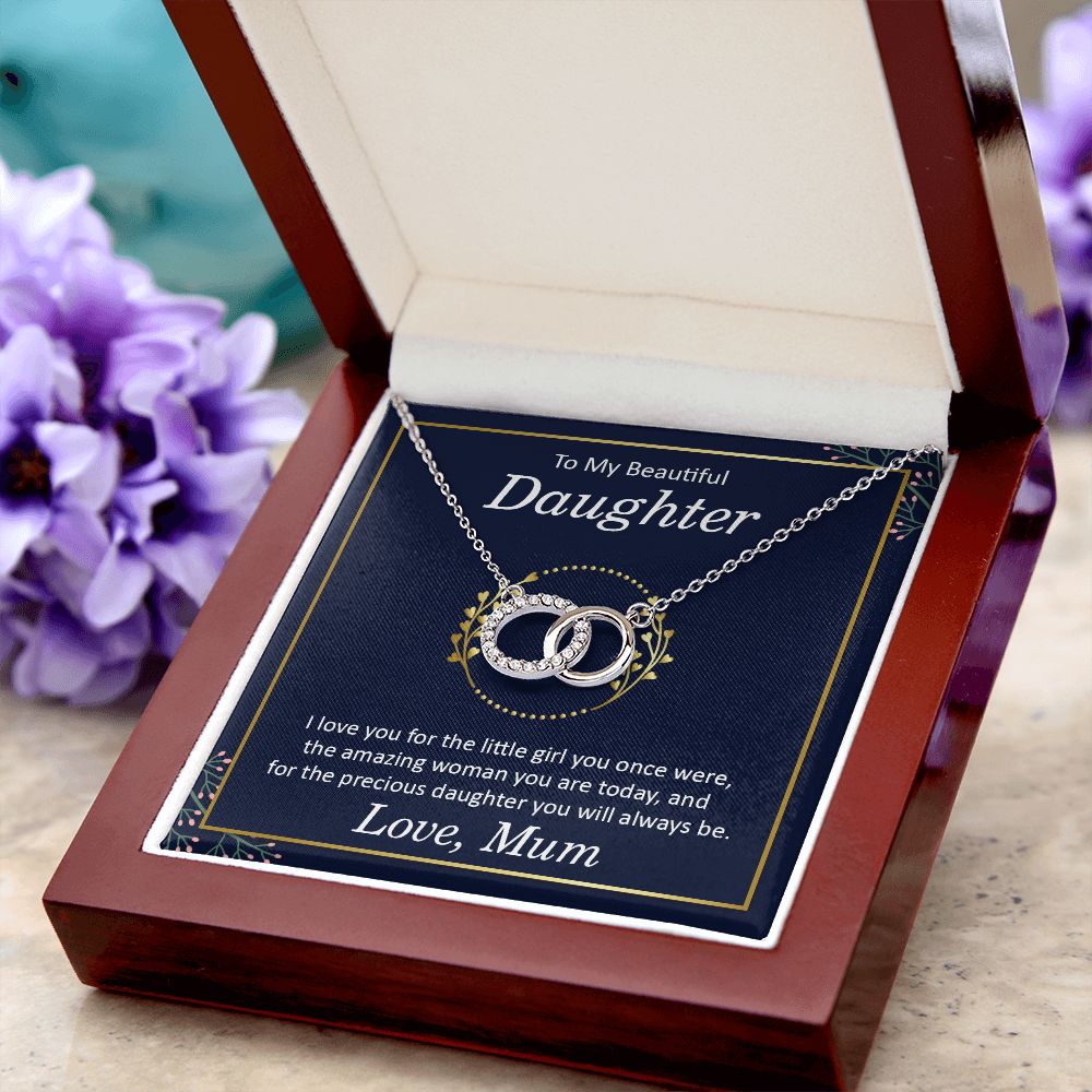To My Beautiful Daughter | I Love You, Love Mum - Perfect Pair Necklace