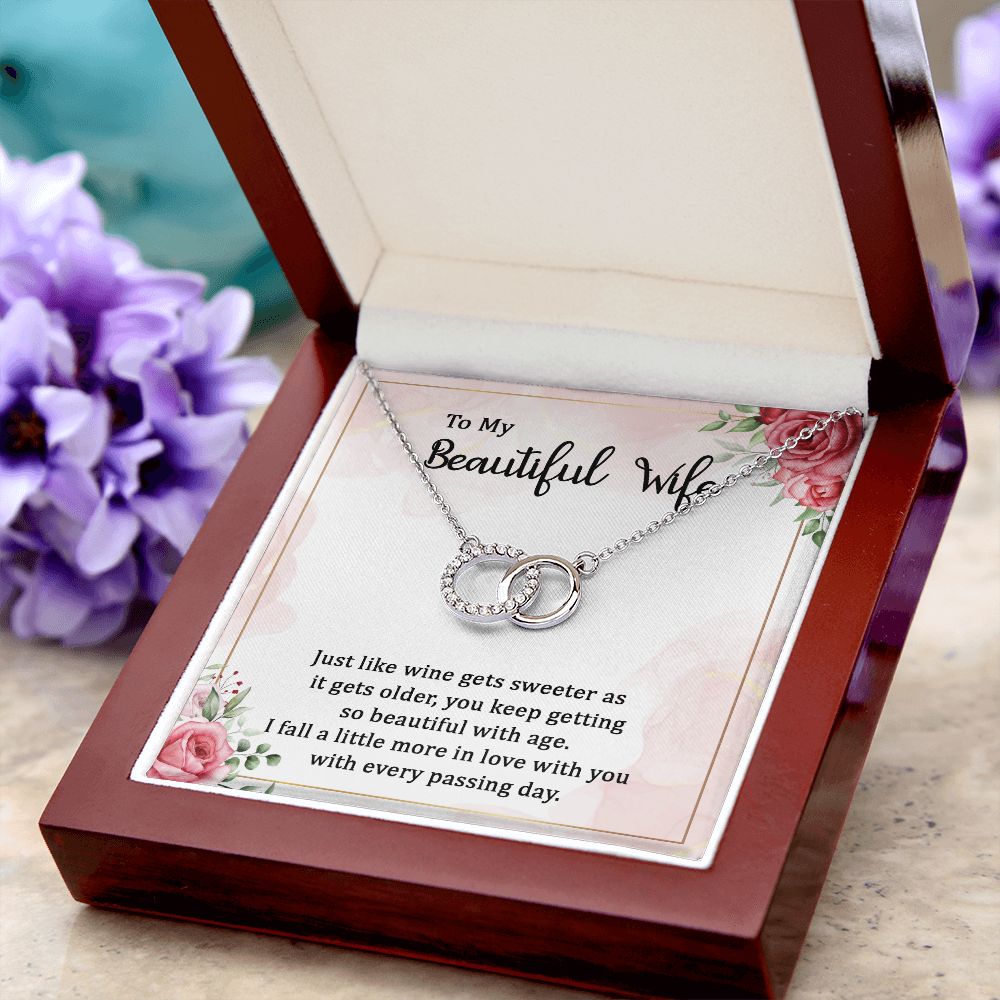 To My Beautiful Wife | Wine gets sweeter - Perfect Pair Necklace
