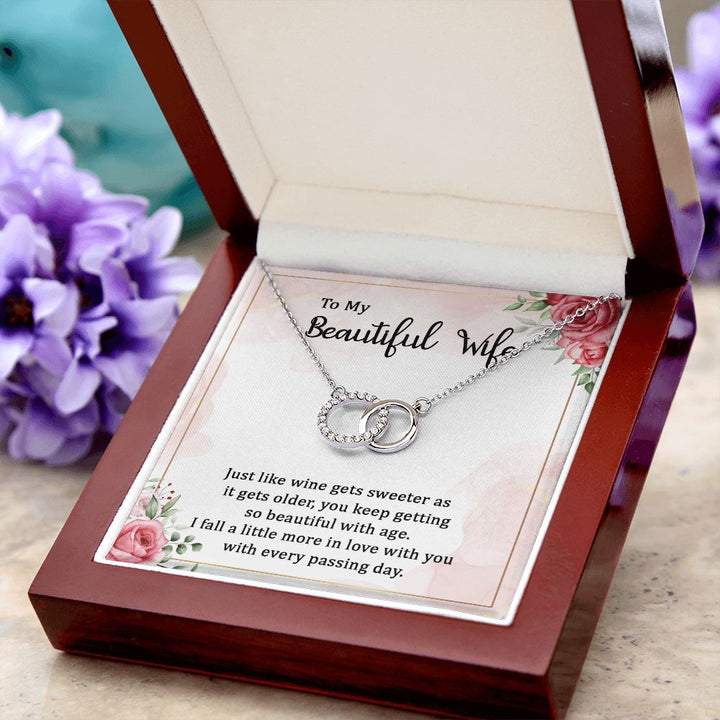 To My Beautiful Wife | Wine gets sweeter - Perfect Pair Necklace