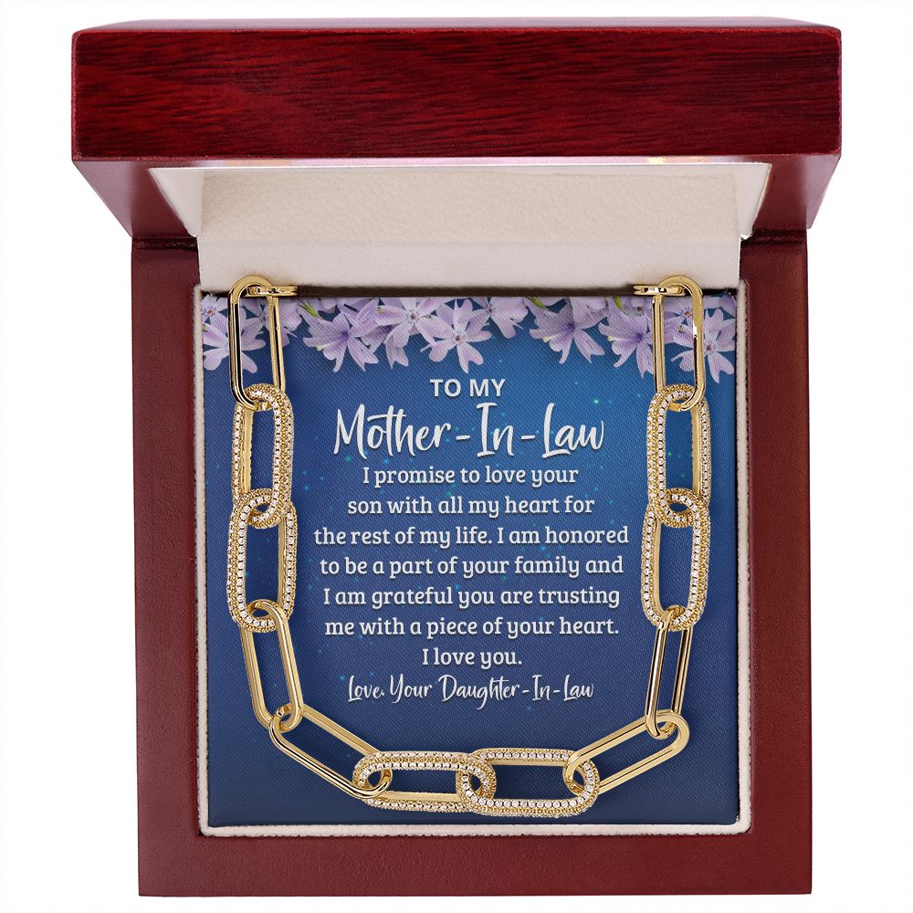 To My Mother-In-Law | I Promise to Love your Son with all My Heart - Forever Linked Necklace