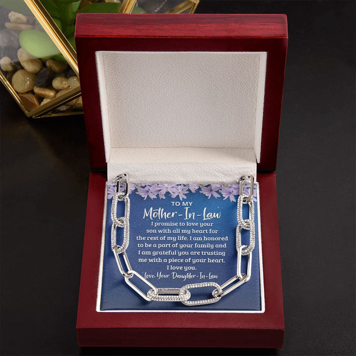 To My Mother-In-Law | I Promise to Love your Son with all My Heart - Forever Linked Necklace
