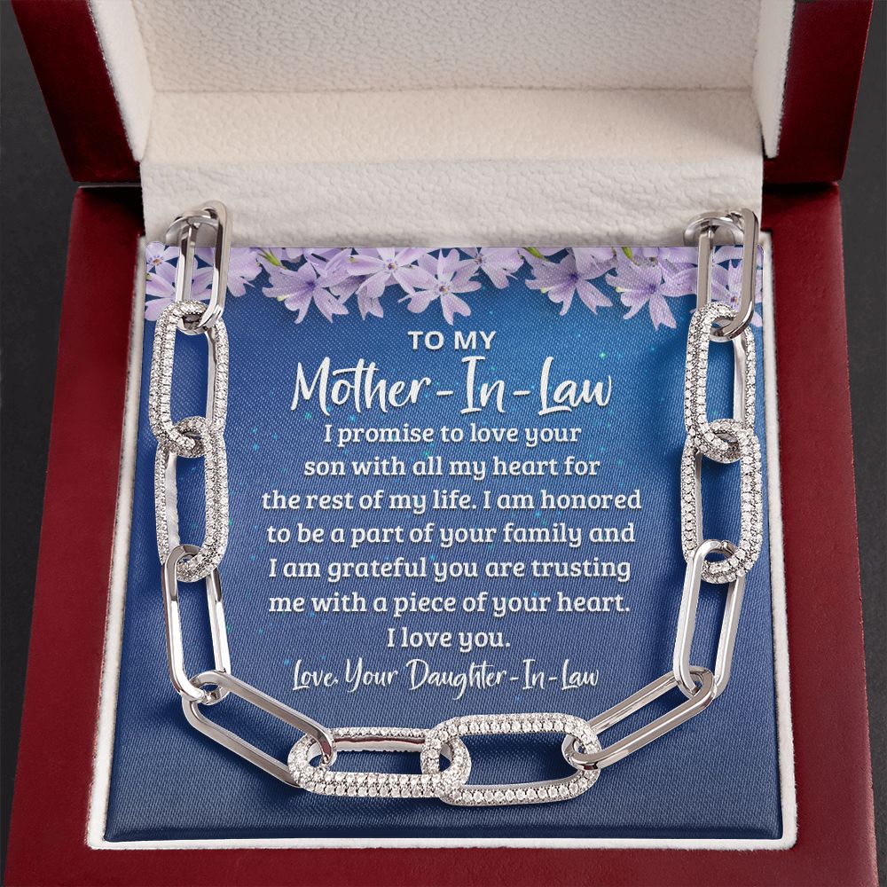 To My Mother-In-Law | I Promise to Love your Son with all My Heart - Forever Linked Necklace